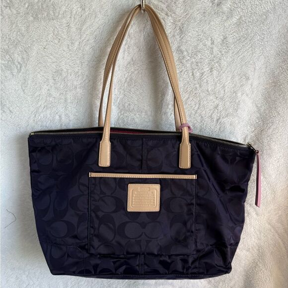 Coach Navy Legacy Weekend Nylon Tote - Picture 1 of 9